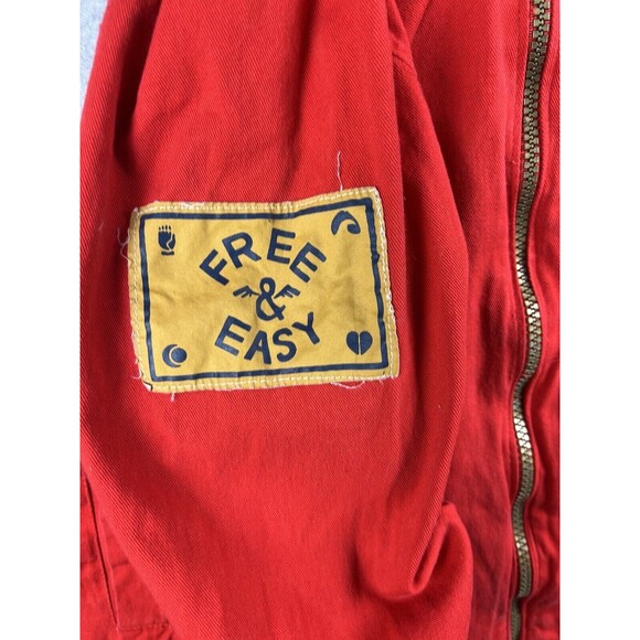 Free and Easy Jacket Mens Large Red Sunset Bird Graphic Made in LA Skater - Picture 12 of 15